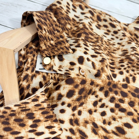 New leopard print sleeveless tank top Worthington flowy loose fit Blouse Sz M - Picture 9 of 11